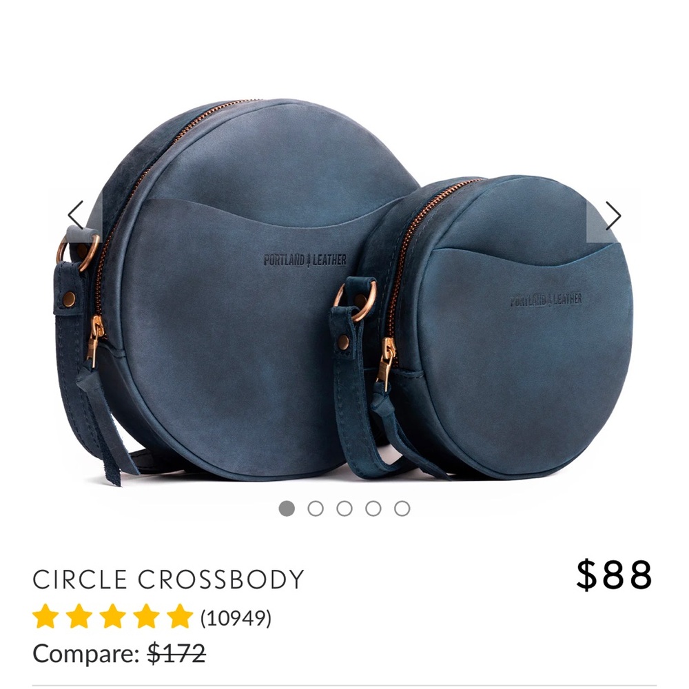 Portland leather small circle crossbody - NWT